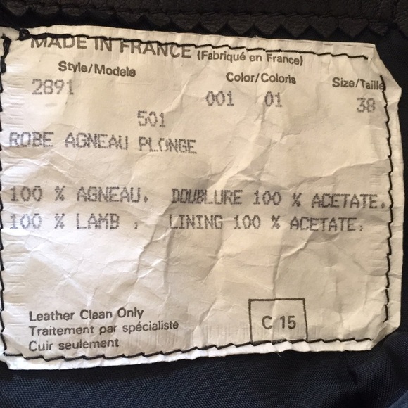 Vintage Claude Montana Black Leather Dress Size 38 - Picture 5 of 7